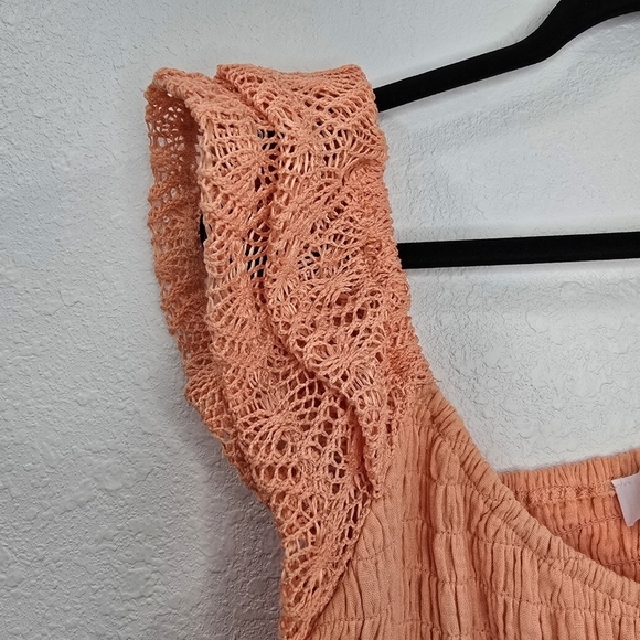 Love & Piece Straight Midi Dress Summer Lace Sleeve Vacation Flup Edge Size XL - Picture 4 of 16